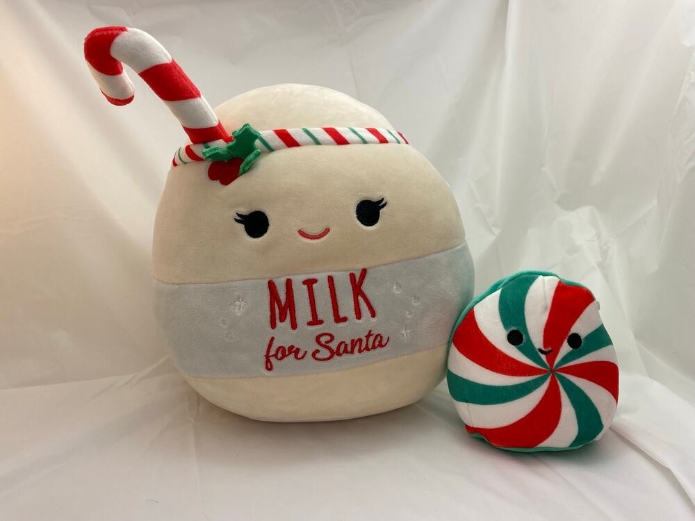 Squishmallows Christmas Holiday Set Milk For Santa Mug Candy Cane Peppermint